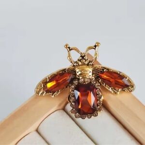 Vintage Amber Bee Brooch